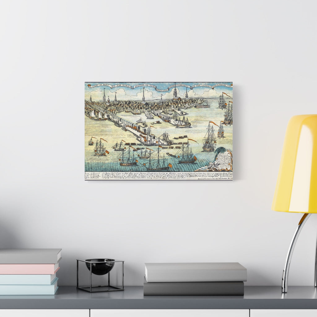 Vintage nautical wall art canvas print featuring detailed sailing ships and map with vibrant colors and a matte finish