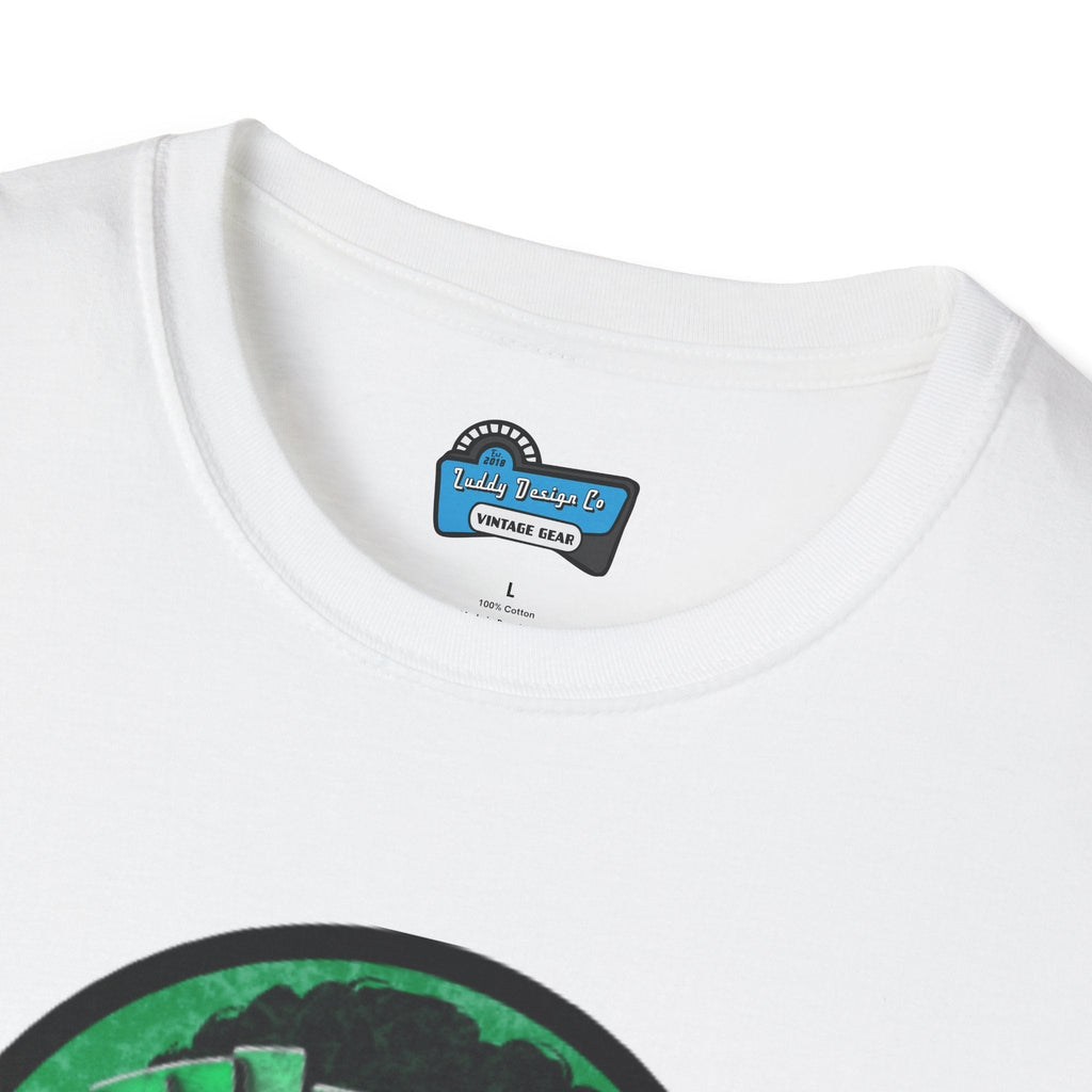 White Plush Head Unisex softstyle T-shirt with classic crew neck and vintage design label, made of 100% ring-spun cotton for comfort and style