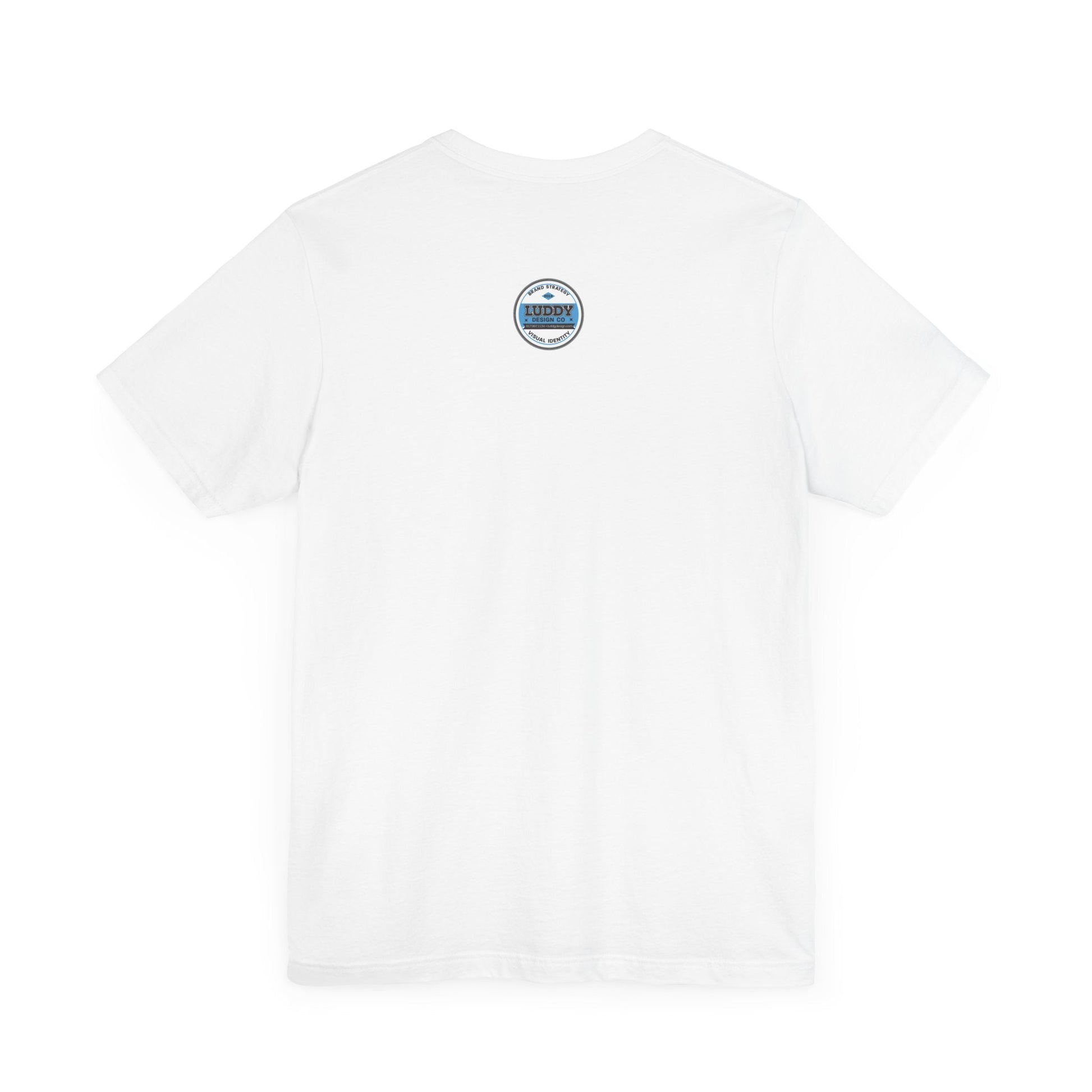 White unisex tee with Achtung danger skull and crossbones German design on front, lightweight and breathable cotton.