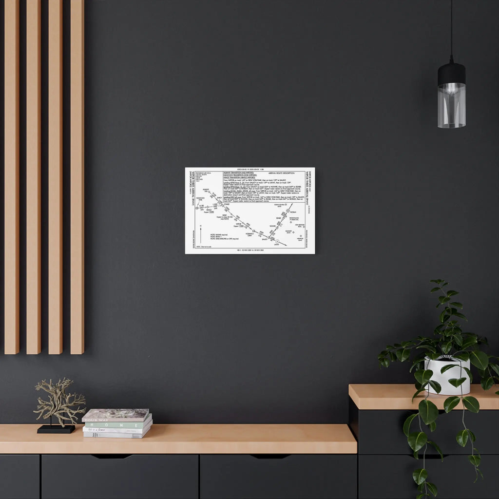 WIPOR3 RNAV Arrival to PVD on Matte Canvas, Stretched, 1.25" Printify